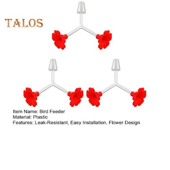 3 szt. Karmnik dla kolibrów z kwiatami, rurki i zatyczki do karmnika dla ptaków, podwójne porty do karmienia z zatyczką do butelki, części zamienne do karmienia wodą