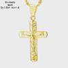 Vintage Gold Sand Cross Pendant Necklace for Men & Women - Copper Imitation Gold, Perfect for Couples, New Trendy Accessory