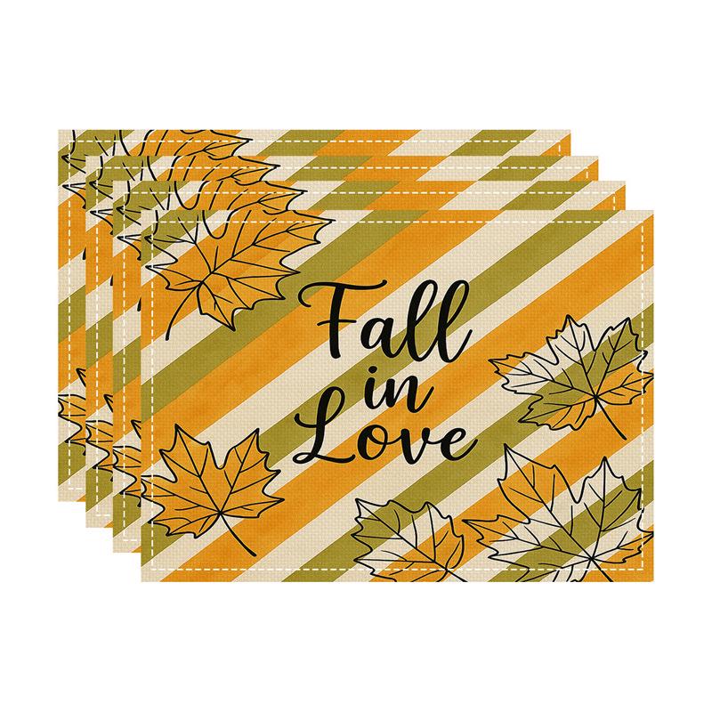 Autumn Thanksgiving Pumpkin & Maple Leaf Table Mat - Heat-Resistant Party Decor Coaster