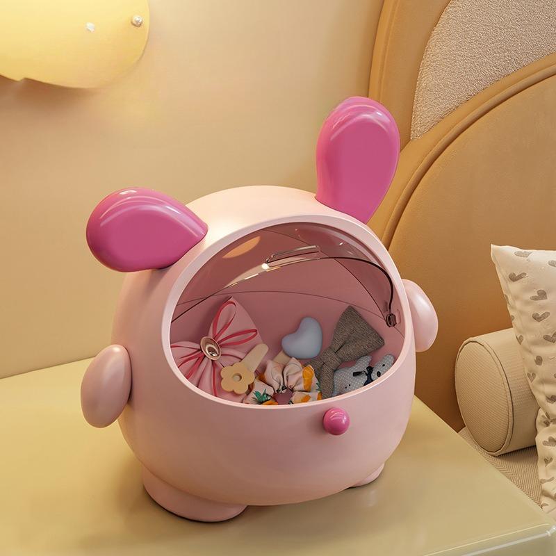 Desktop Storage Box Cartoon Large-capacity Creative Plastic Hair Clips Jewelry Storage Mini High-end Hair Accessory Storage Box