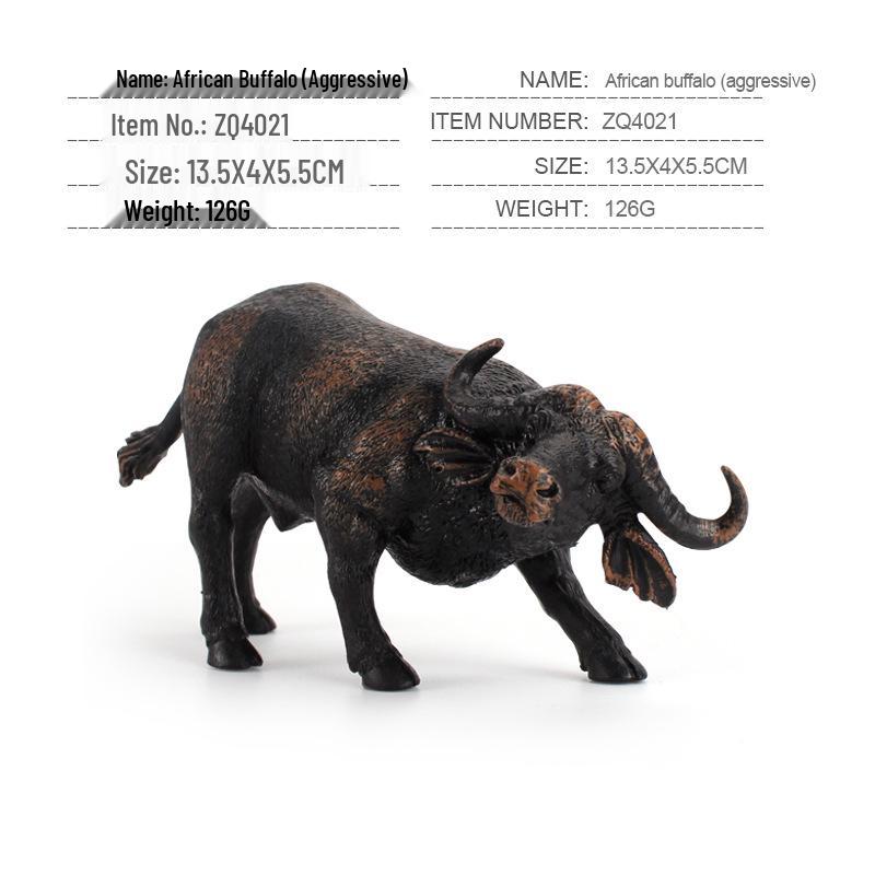 Animal Model Set: Cow, Buffalo, Ox, Rhinoceros, Bison, Bull - Educational Farm Toys for Kids