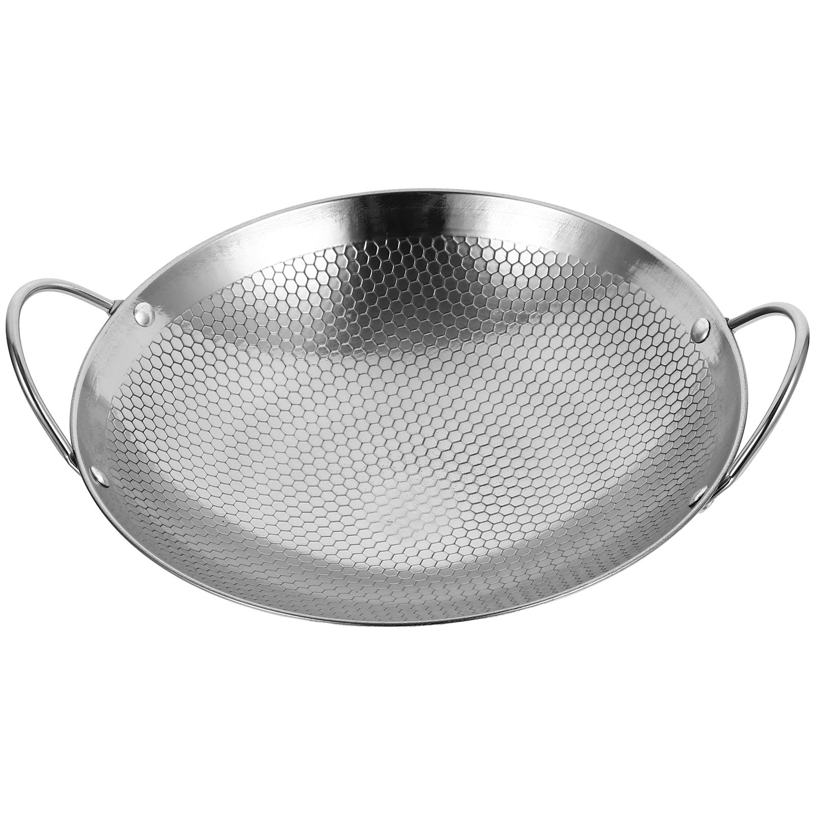 

Stainless Steel Wok Stir-Fry Pan Pow Wok Induction Wok Flat Bottom Wok Japanese Wok Saute Pan Frying Pan Griddle Cooking Pan