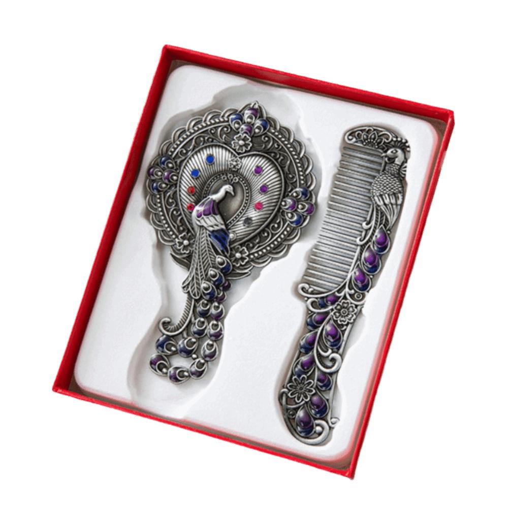 Hand-held Princess Make Up Mirror Vintage Butterfly Cosmetic  Mirror  Middle East Style 3