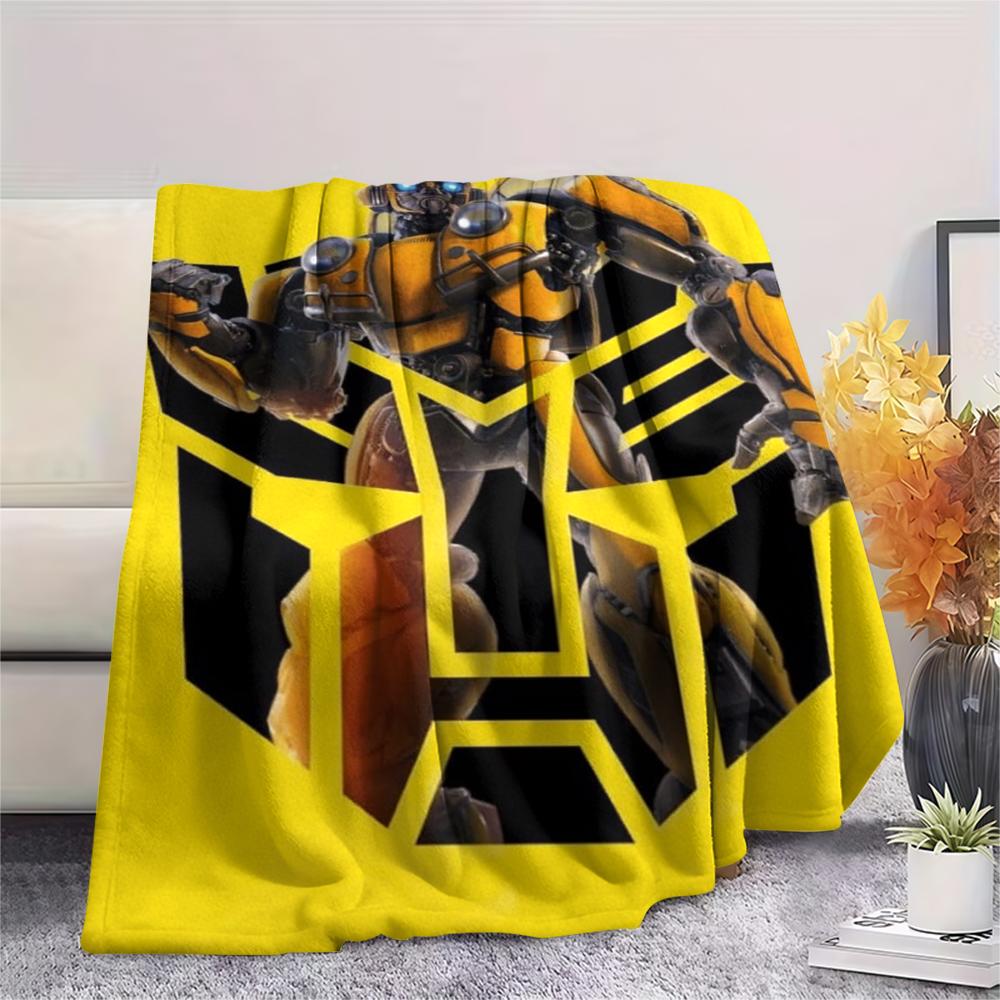 1Pc Bumblebee Print Flannel Blanket, High quality Comfortable for All Seasons, Home Decor, Warmth and Comfort, Perfect for Christmas Gifts