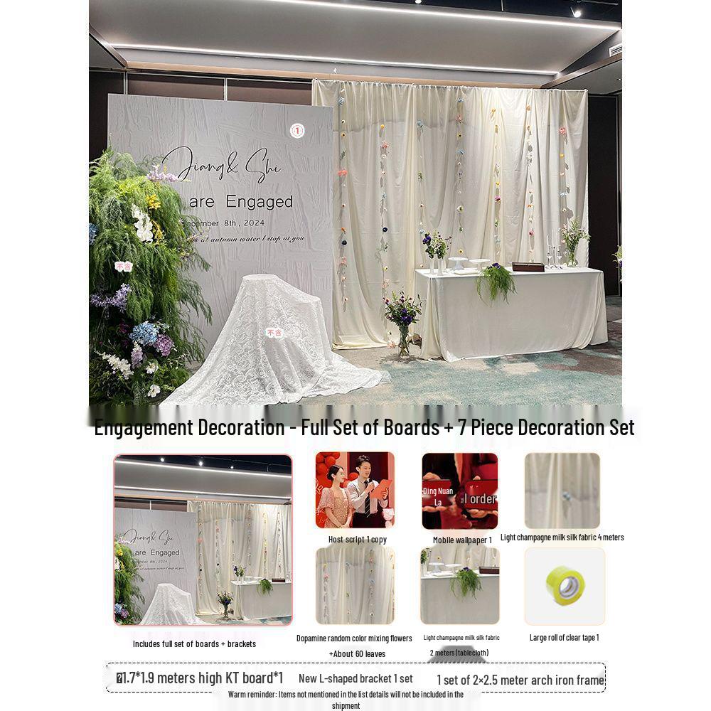 Korean Style Wedding Engagement High-End White KT Board Background Wall Decoration