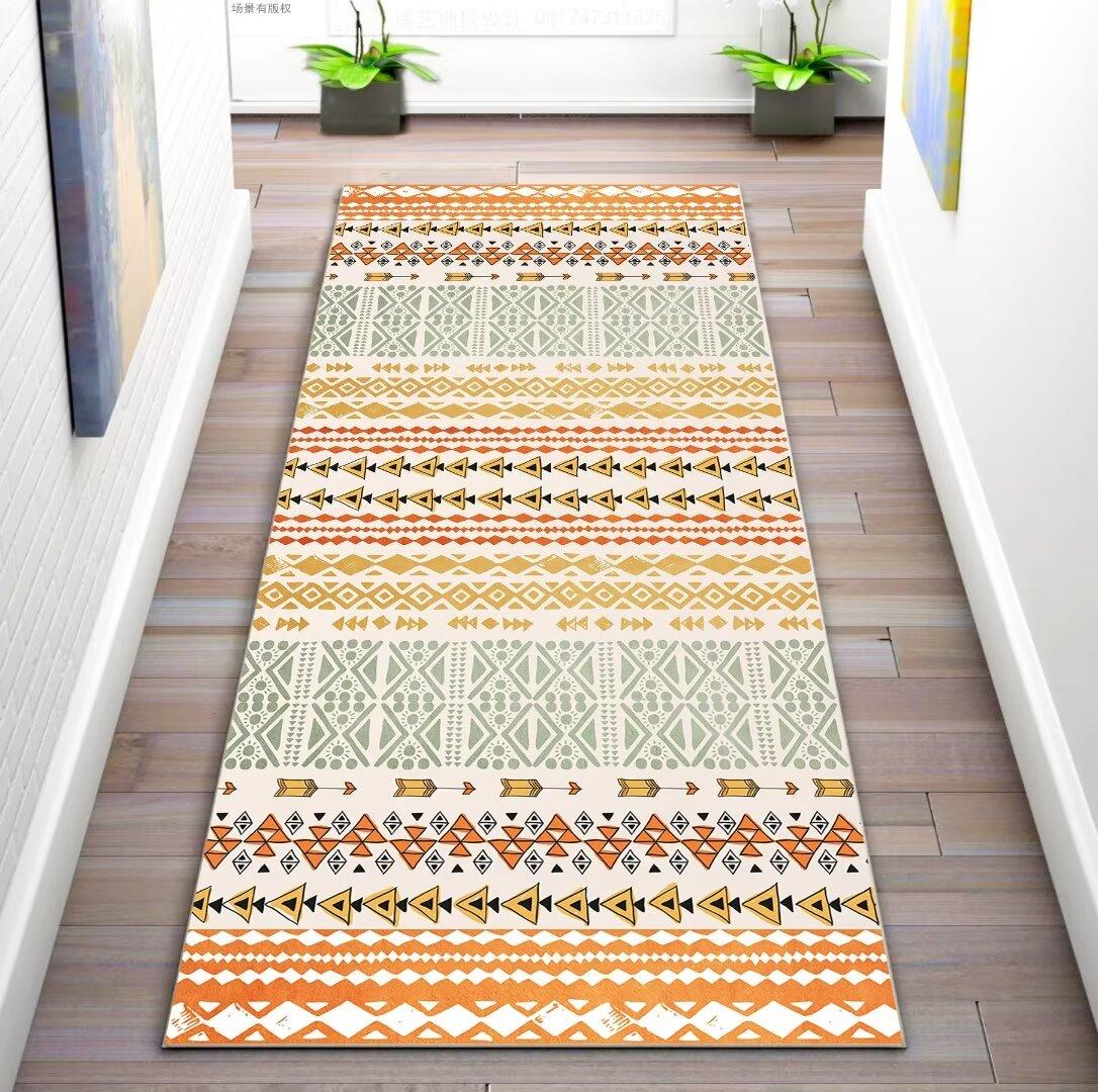 

Марокканский этнический стиль Коврик для кухни Коврик для прихожей Коридор Балкон Длинные ковры Спальня Прикроватные декоративные коврики Домашний ковер в прихожей 60x200cm 23.6x78in
