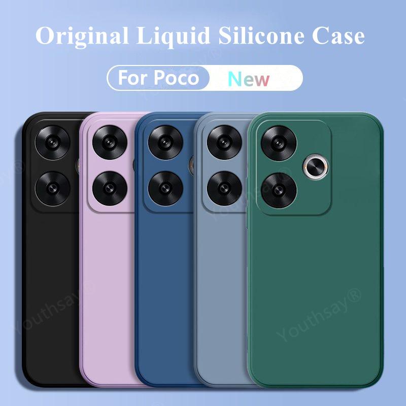 Luxury Case For Xiaomi Poco F6 Cover Poco F6 Fundas Coque Liquid Silicone Soft TPU Back Case Poco F6 Pro