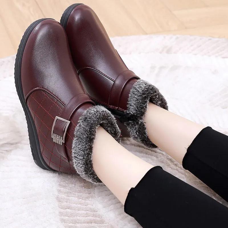 Cotton Shoes Women's Winter Plus Velvet Thick Snow Boots Wear-resistant Non-slip Thick-soled Short Boots