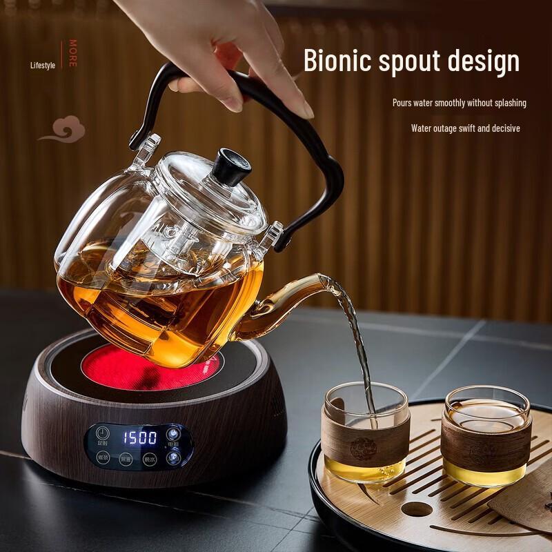 YIHUTEA Heat-Resistant Glass Teapot with Double Infuser