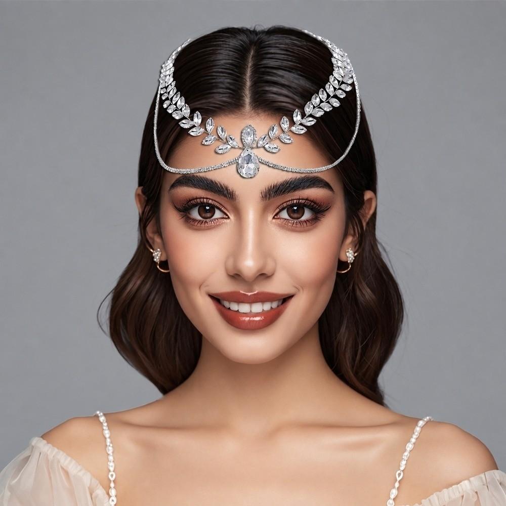 Rhinestone Bride Forehead Head Chain Shining Women's Headwear Exquisite Brides Headpiece  Wedding