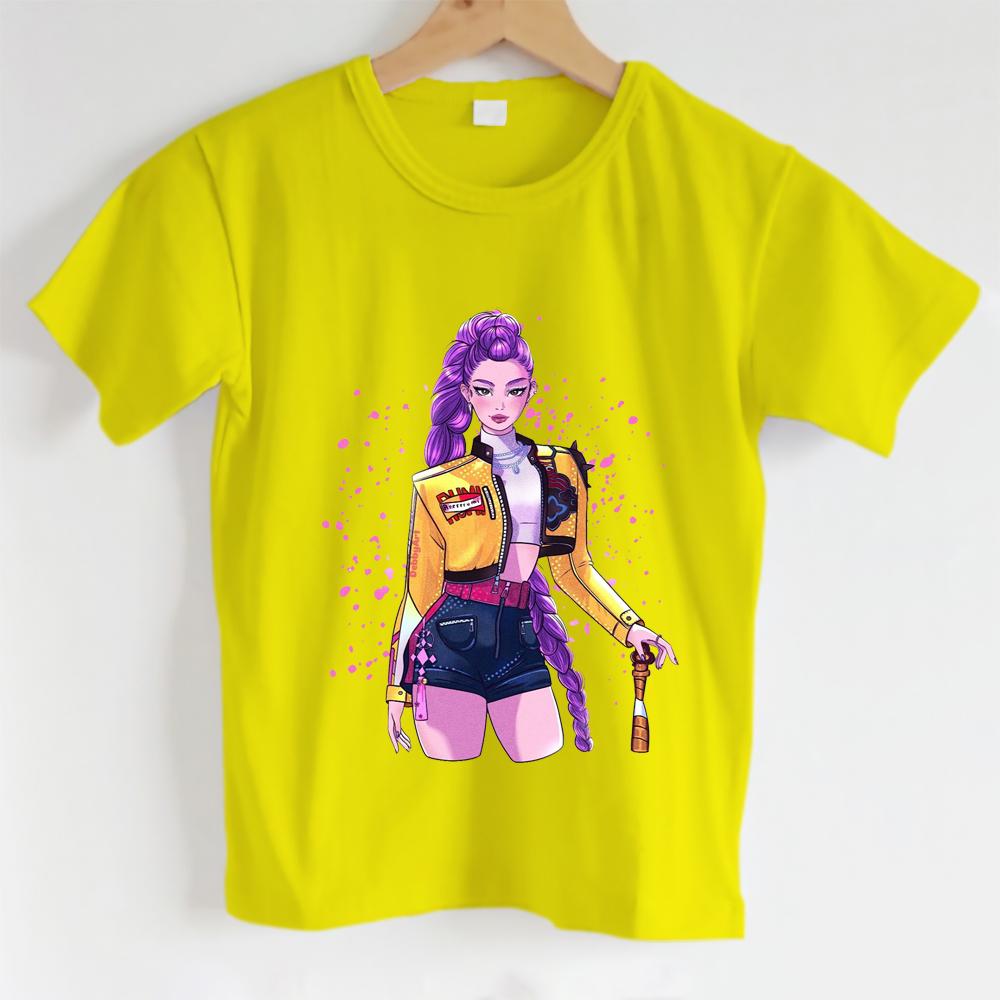 Kawaii Huntrix Serie Peripheriedruck, niedliches und süßes Rumi-Muster, Mädchenmode T-Shirt
