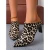 2025 Frühling/Sommer Übergröße Neuankömmling Spitzschuh Stiletto Leopardenmuster Sexy Mode Pantoletten