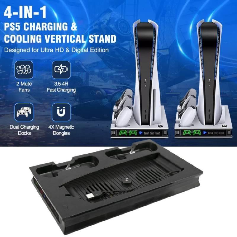 Console Ps5 For Stand With Cooling Fan Controller Charger Multi Function Bracket