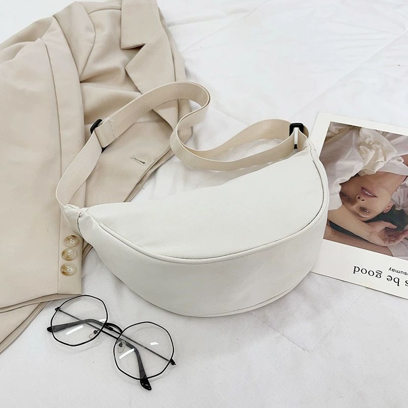 New-style Solid-color Dumpling-shaped Bags Versatile Single-shoulder Bags with Texture Casual and Versatile Underarm Bags Commuting Crossbody Bags