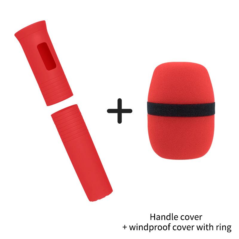 1 Set Rubber Handle Cover Wireless Microphones Handle Sleeve For Ktv Singers Rubber Antidrop Protective Cover