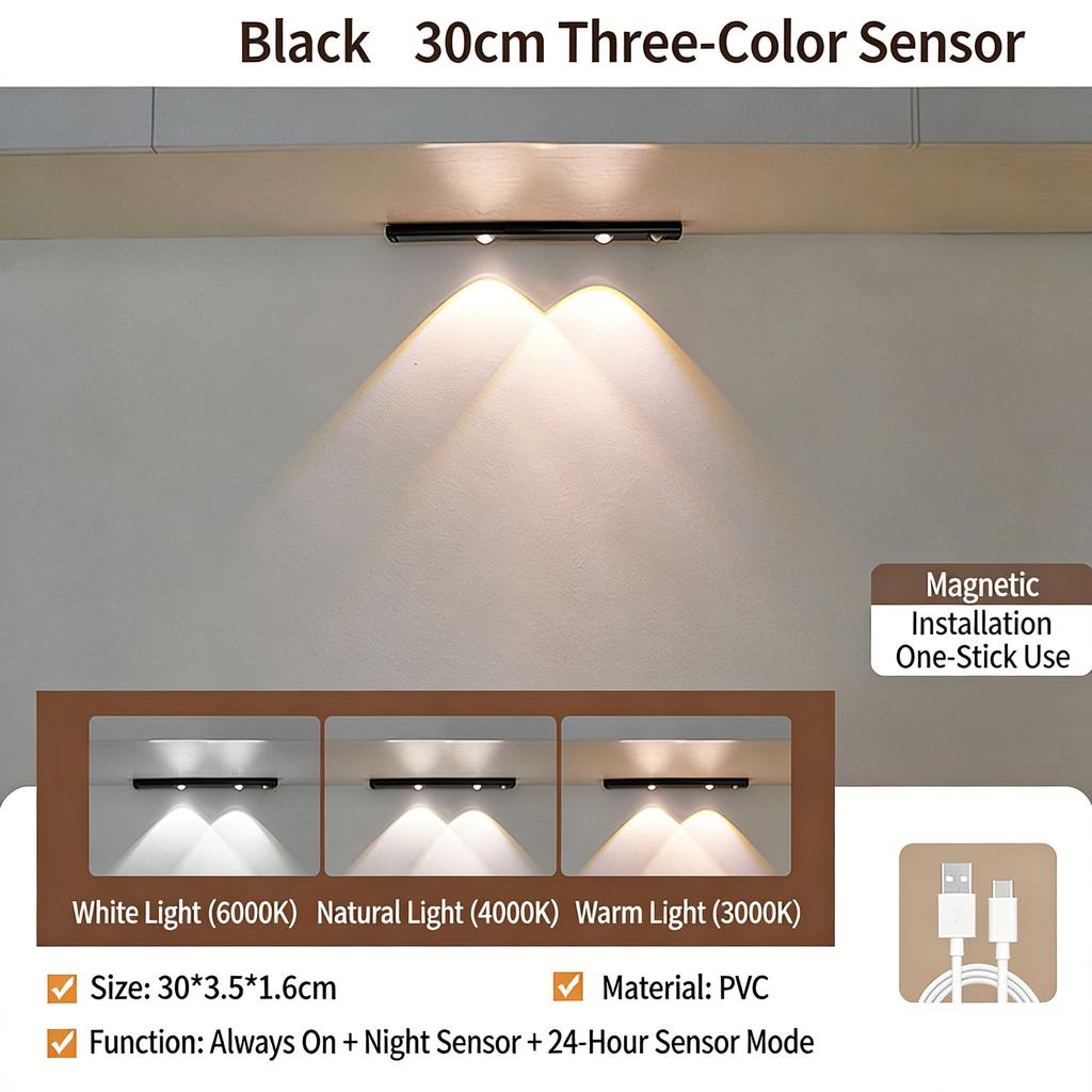 Motion Sensor Light LED Sensor Lamp Wireless Ultra Thin USB LED For Kitchen Cabinet Bedroom Wardrobe Indoor Lighting Night Light