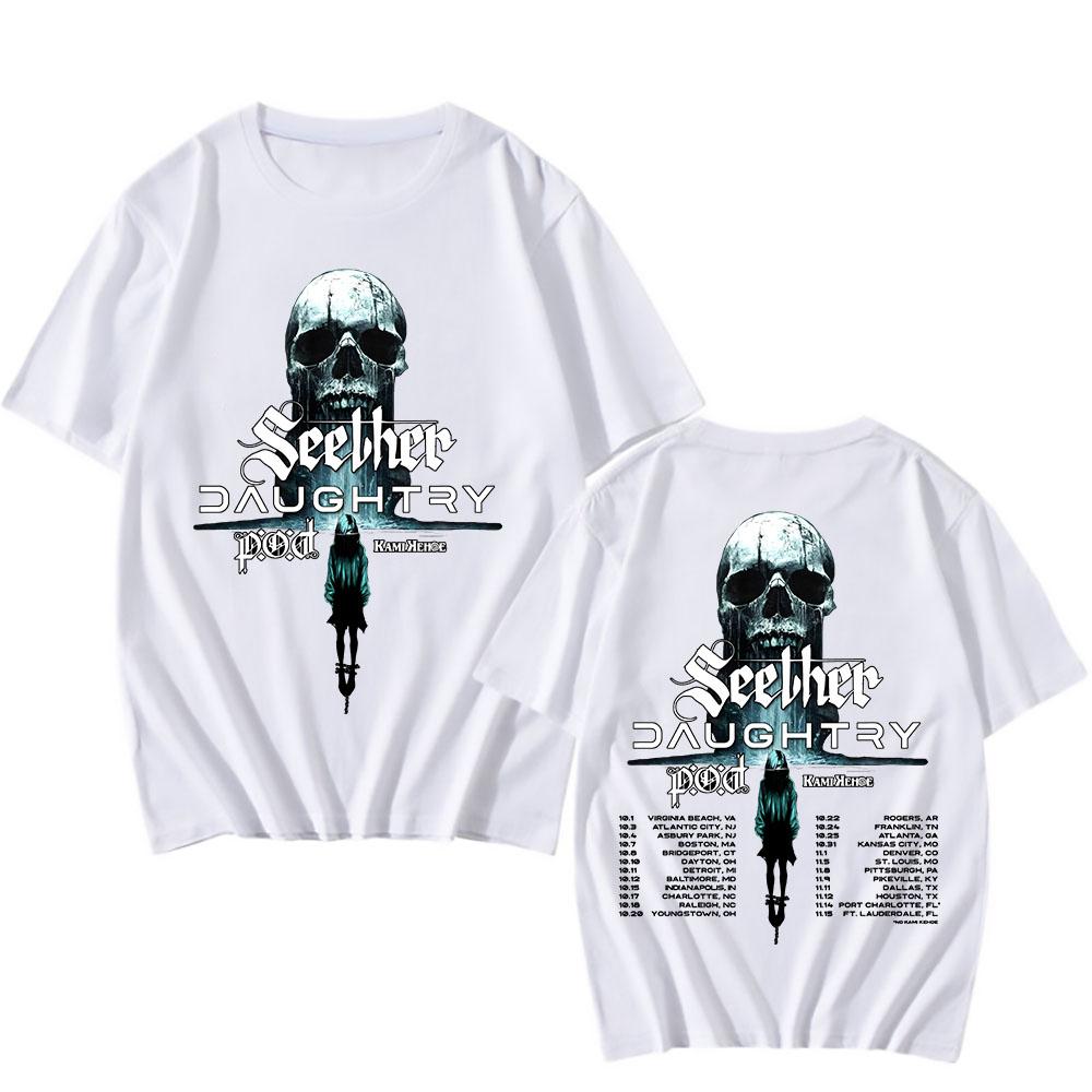 

SEETHER and DAUGHTRY Co-Headline Tour 2025 T-shirt Summer Cotton Short Sleeve Tshirts for Male Unisex Streetwear Men Clothing 2XL