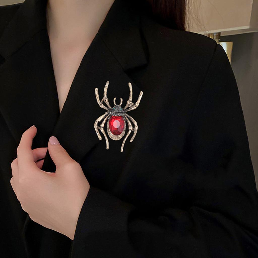 Ρετρό καρφίτσα αράχνη για γυναίκες - ψεύτικο κρύσταλλο στρας, καρφίτσα εντόμων, αξεσουάρ αποκριάτικων κοστουμιών, δώρο κοσμημάτων