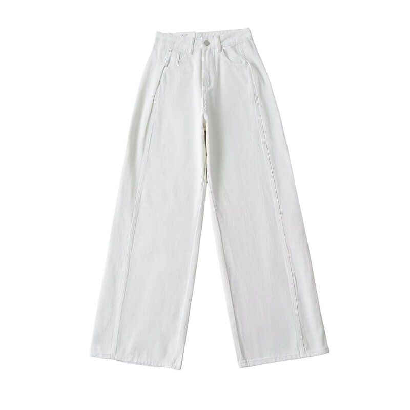 Fashion Style 2024 Summer New Arrival Women's Slim Looking Easiest for Match High Waist Loose Casual Denim Mop Pants Wide Leg Pants