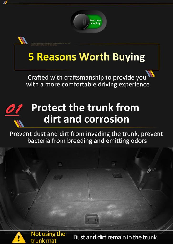Fit For Ford Kuga Escape MK3 2019 2020 2021 2022 2023 2024 Car Trunk Mat Carpet Storage EVA Boot Cover Auto Interior Accessories