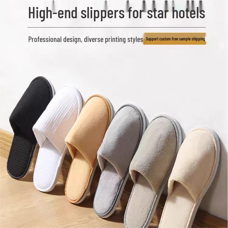 Star Hotel Disposable Non-Slip Slippers for Bed & Breakfast, Guest Room, Beauty Salon, Club House, and Home.