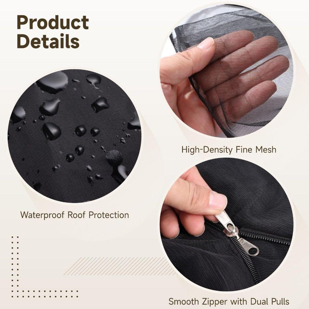 Waterproof Roof Mosquito Net Swing Rocking Chair Smooth Zipper Mesh Tent Netting  Fishing