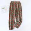 Pantalones de Dormir de Mujer Primavera/Verano 2026 Nuevo 100% Algodón Jacquard Lindo y Fresco Pantalones de Flores Sueltos con Cierre Pantalones para Estar en Casa para Señoras