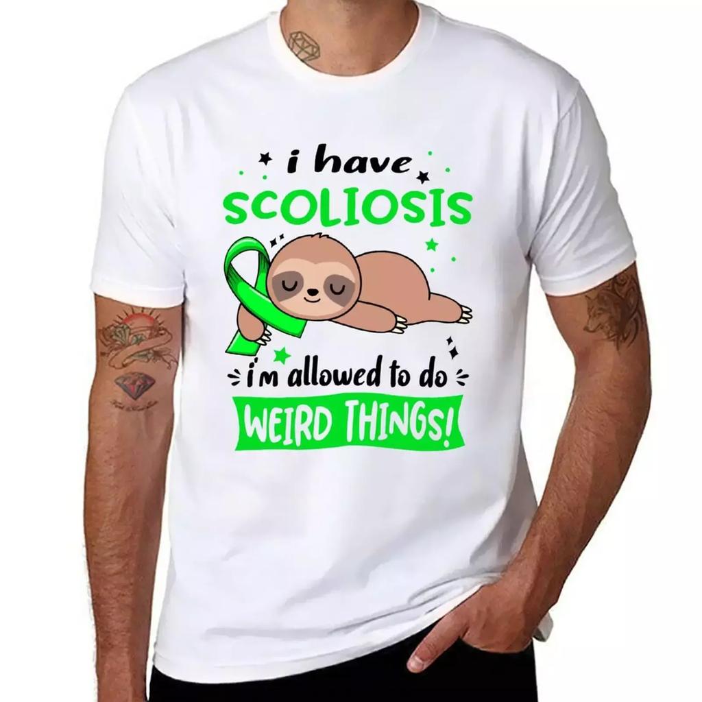 Scoliosis Awareness Funny I have Scoliosis i'm allowed to do Weird Things! T-Shirt tees plain mens t shirt graphic