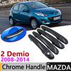 Black Carbon Fiber Door Handle Cover for Mazda 2 Demio Mazda2 2008~2014 2011 2012 2013 Car Accessories Stickers Trim Set Chrome