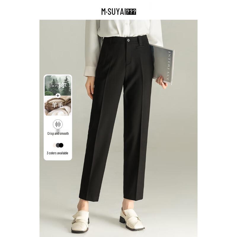 

MengShuya Women s Lyocell Wool Blend Cigarette Pants 27 B-Fit