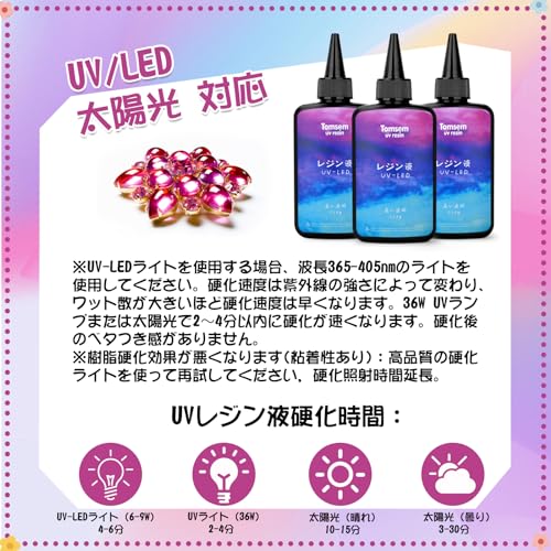 Tomsem Resin Liquid 400g UV/LED Compatible High Transparency Refill Large Capacity Hard Type Resin Liquid DIY Craft Decoration - Casting & Coating UV