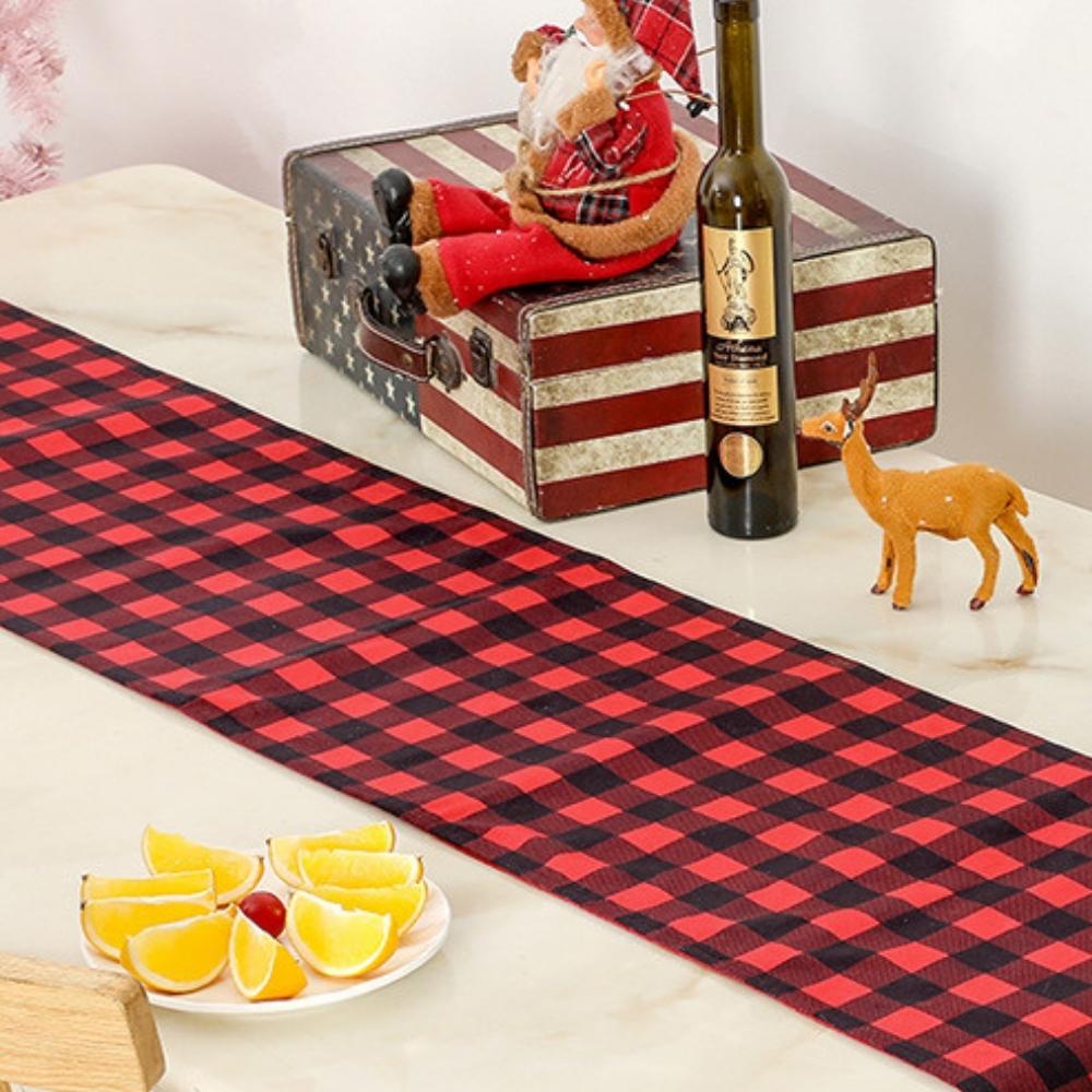 Christmas table runner, double-sided, red Christmas tablecloth, 180x35 cm
