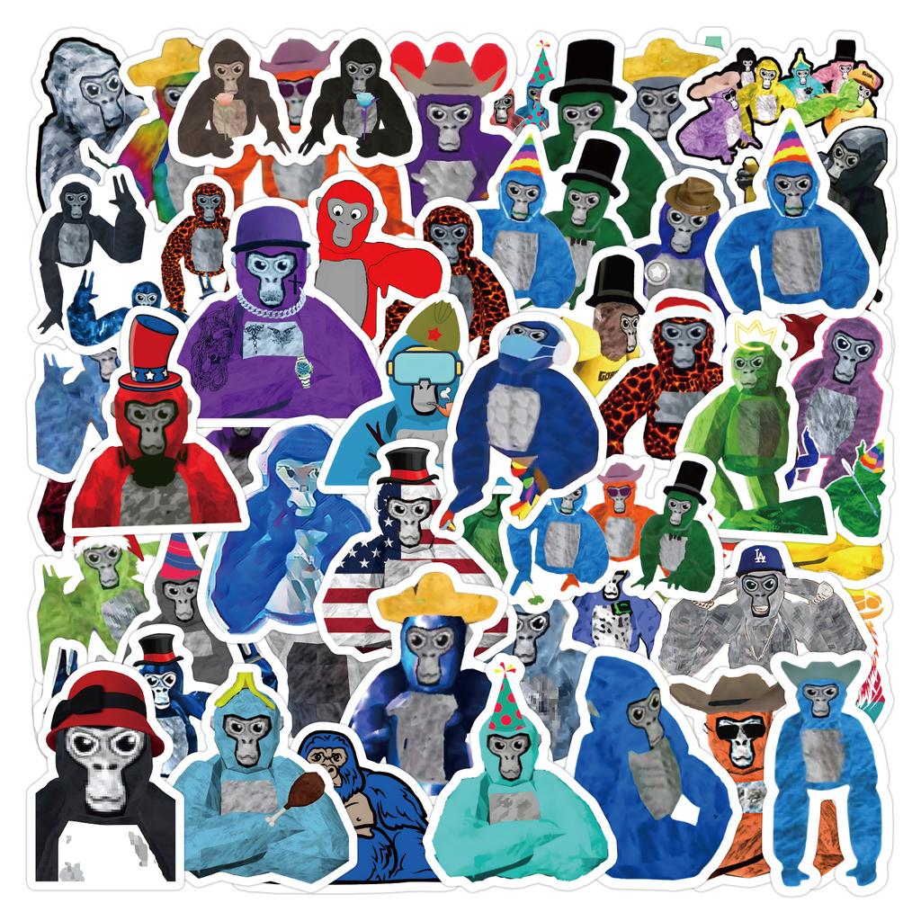 60 New Gorilla Tag Graffiti Stickers Decorate Luggage Laptop Waterproof Stickers