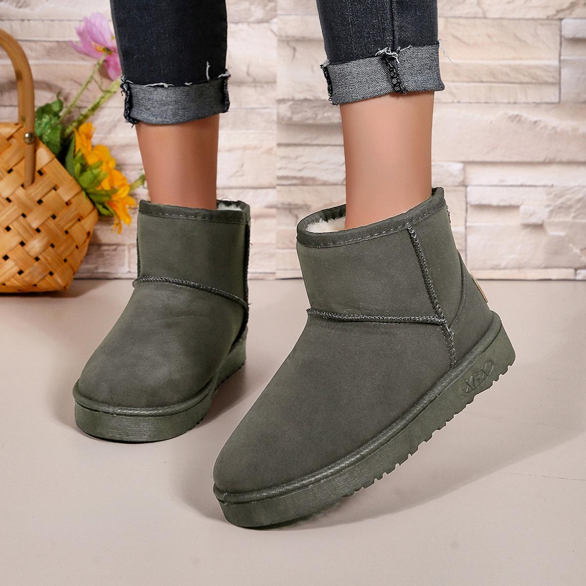 

Large size Northeast cotton shoes 2024 autumn and winter explosion velvet warm thick-soled non-slip snow boots spot 41 сірий колір