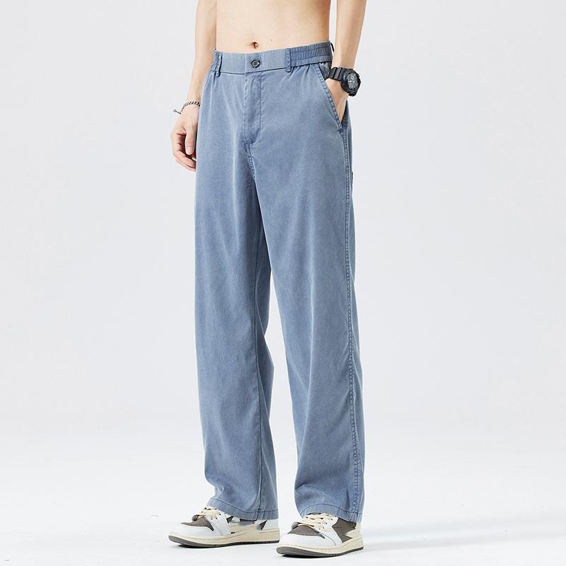 

Мужские летние свободные простые широкие брюки, молодежные мягкие прямые повседневные брюки больших размеров XS синий