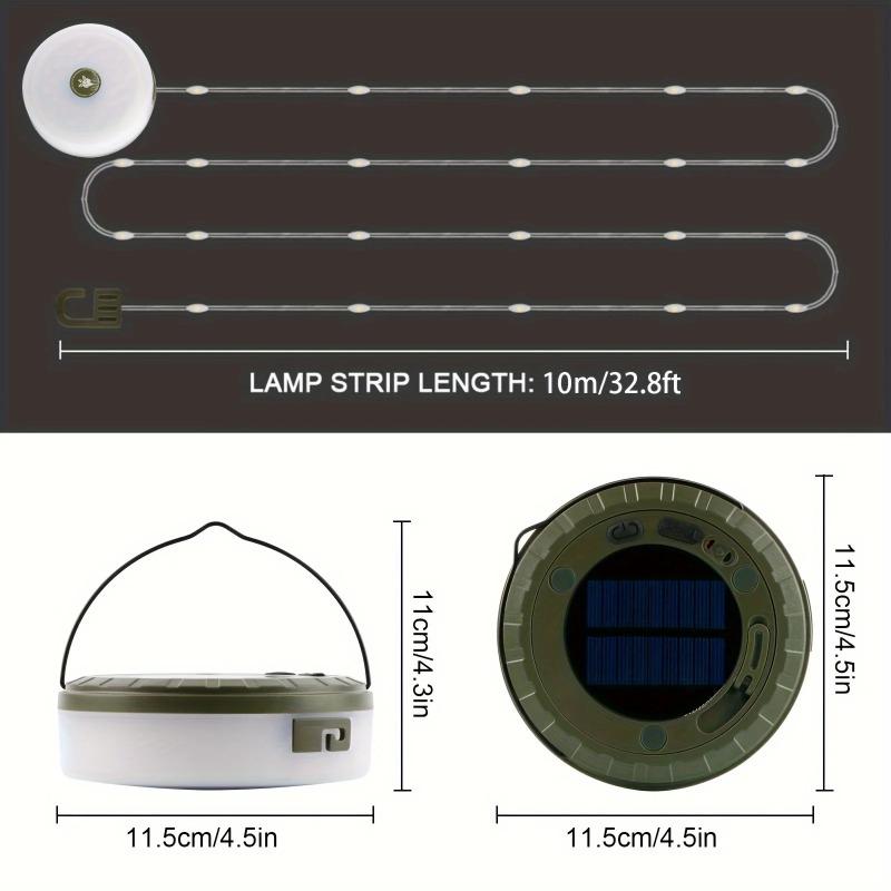 Solar Energy LED Strip USB Rechargeable Camping Light with 10m Versatile Indoor/Outdoor Garden Decor for Home