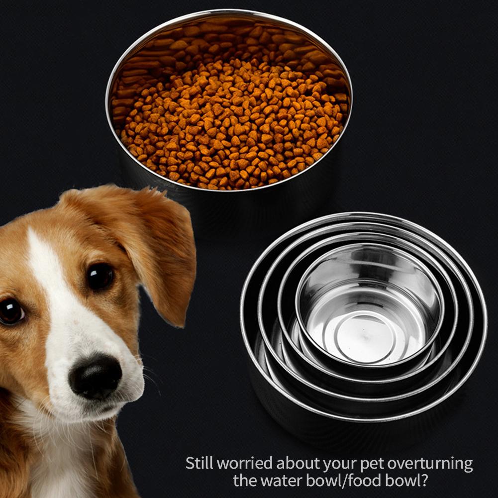 Stainless Steel Pet Food Bowl 10-20CM Ordinary Cage Hanging Dog Basin Feeder Large Capacity Fixed Metal Feeding Bowl