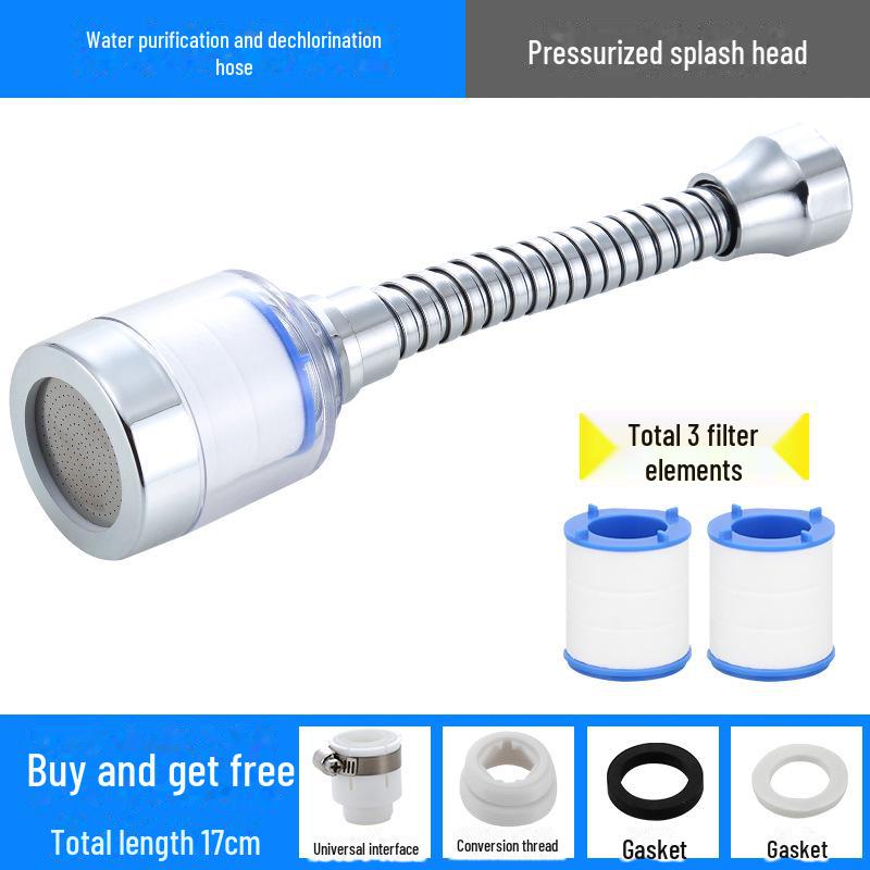 Univerzální filtr na kuchyňskou baterii a prodlužovač s ochranou proti stříkání šetřící vodu