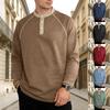 Men's Single Breasted Color Blocked Casual Long Sleeved Top