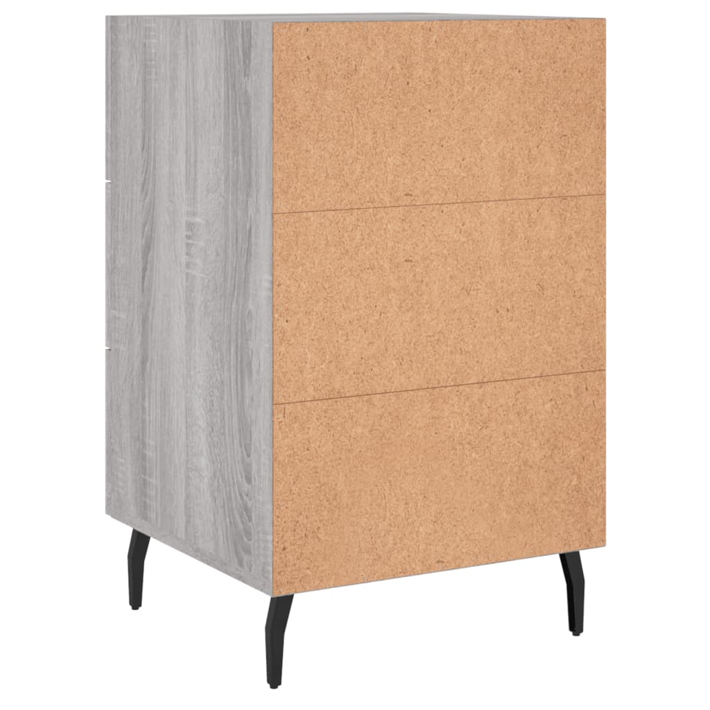 Nightstand Gray Sonoma 40x40x66 cm Particleboard