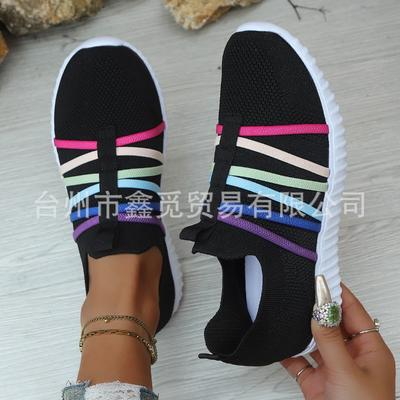 Schuhe Damen Sommer Fliegendes Stricknetz Dad-Schuhe Atmungsaktive Lässige Sportschuhe Damen Übergröße Damenschuhe
