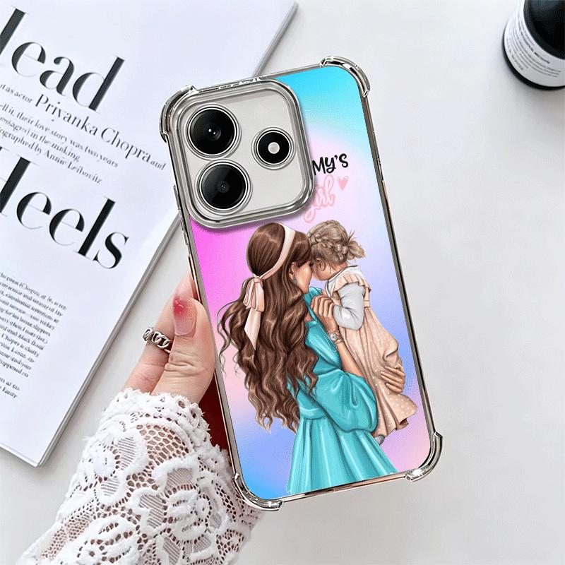 

Чехол для телефона с дизайном Мама и Девочка , цветной, с покрытием, для Xiaomi Redmi Note 14 15 Pro Plus 13 12 11 11S 11T 10 9S 9 5G, противоударный, с подушкой безопасности Redmi Note 13 4G