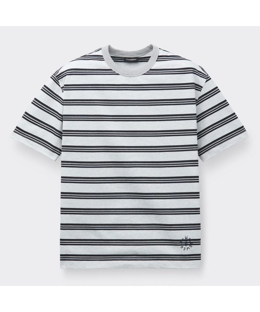 Keoseuuteommellou Gray Striped T-Shirt Cwtam26423Gyx