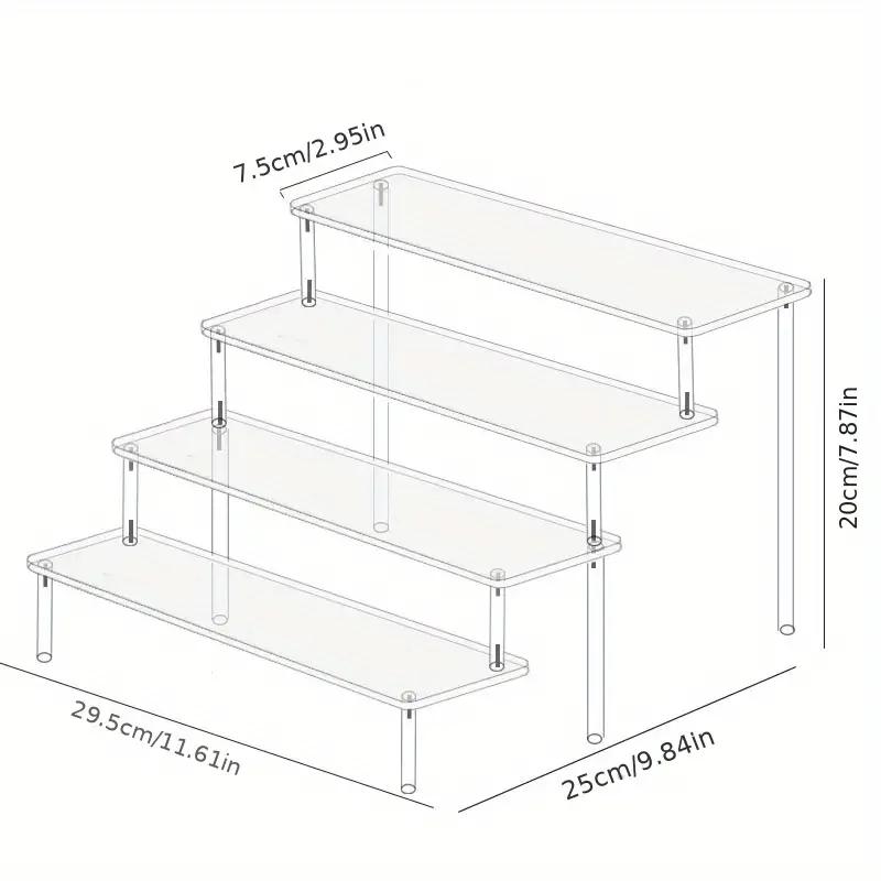 1pc Multi-Layer Acrylic Display Stand Clear Cake Display Rack Transparent Trapezoidal Storage Shelf Perfect For Dessert Cupcake