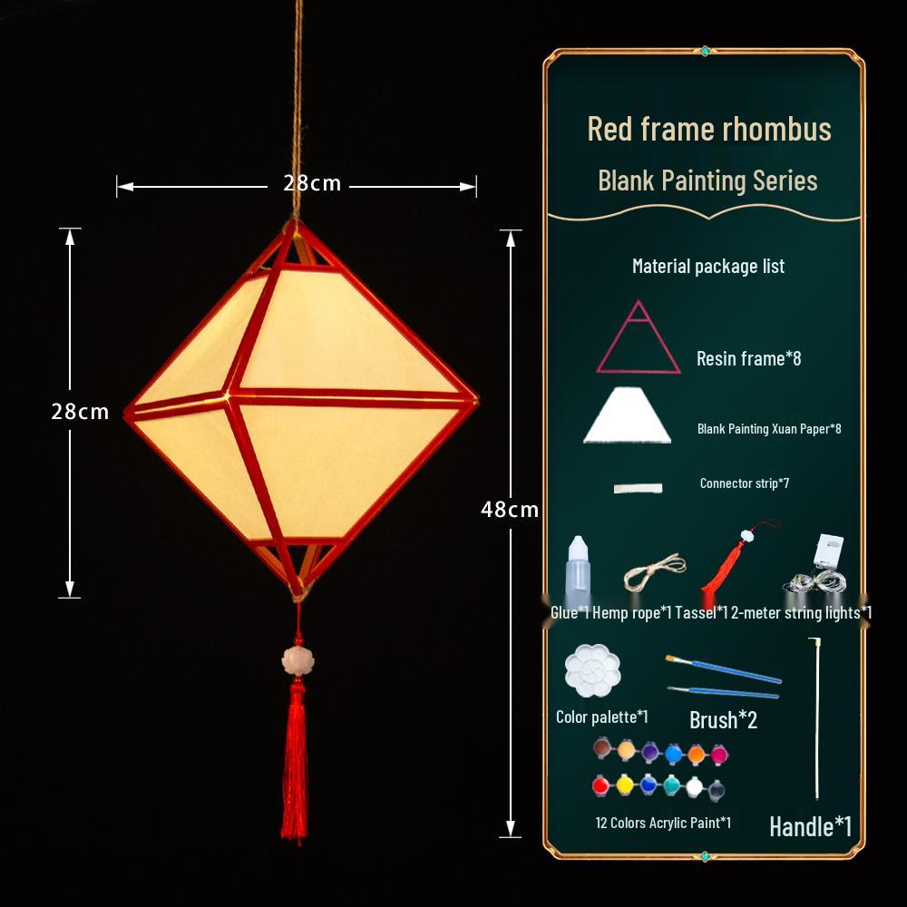 2025 Mid-Autumn Festival DIY Children's Paper Lantern Set - Handcrafted Luminous Xuan Paper Lanterns with Floral and Rabbit Palace Designs