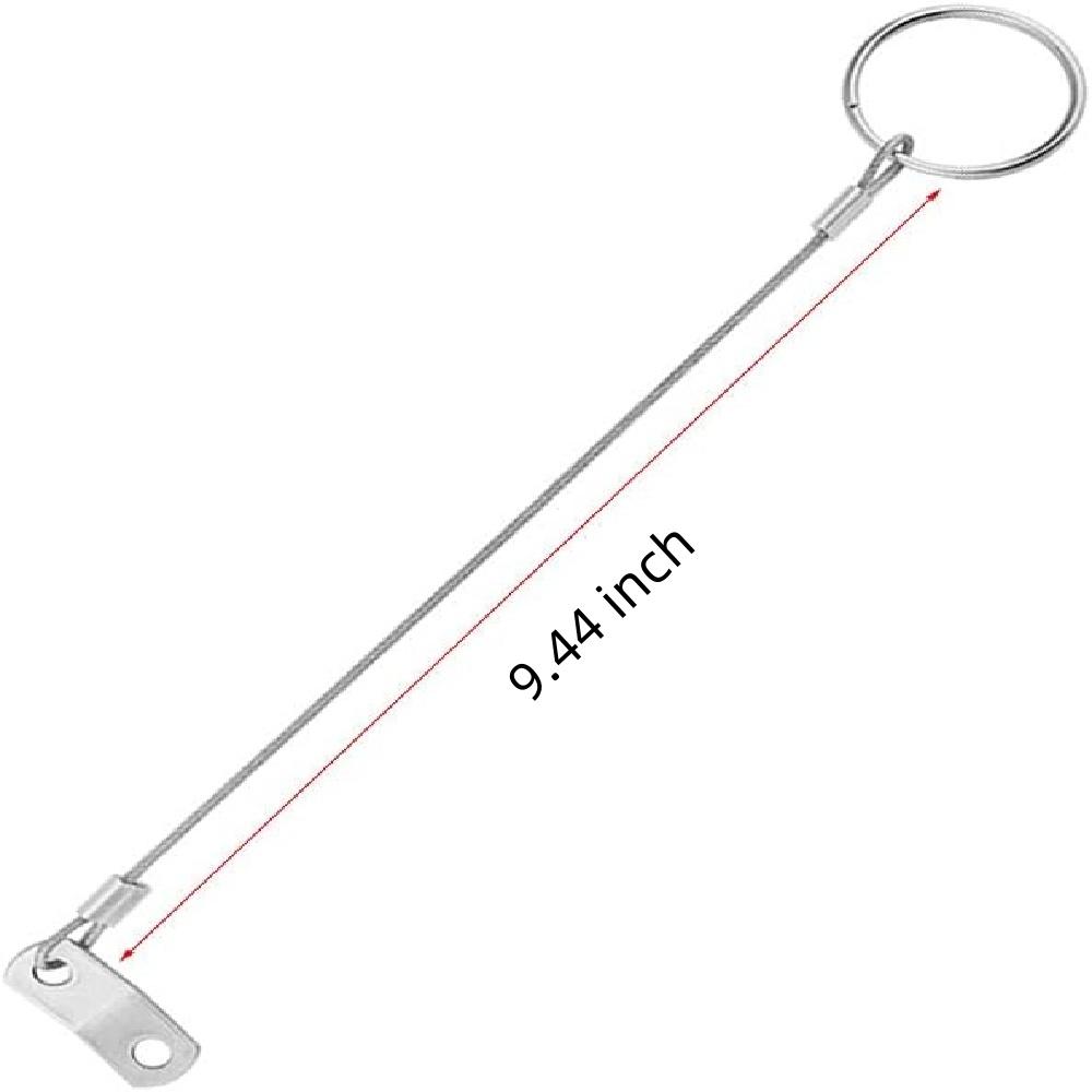 2-Pack 304 Stainless Steel Safety Lanyards – 240mm Rubber-Coated Quick-Release Clip – 40lb Capacity For Marine, Sports, Outdoor – Rustproof