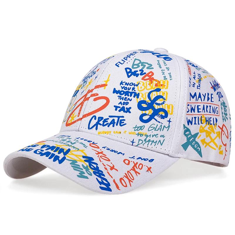 

Unisex Letter Graffiti Printing Snapback Baseball Caps Spring And Autumn Outdoor Adjustable Casual Hats Sunscreen Hat