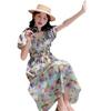 French Retro Floral Puff Sleeve Dress - Summer 2025 Waist-Slimming Holiday Beach Style