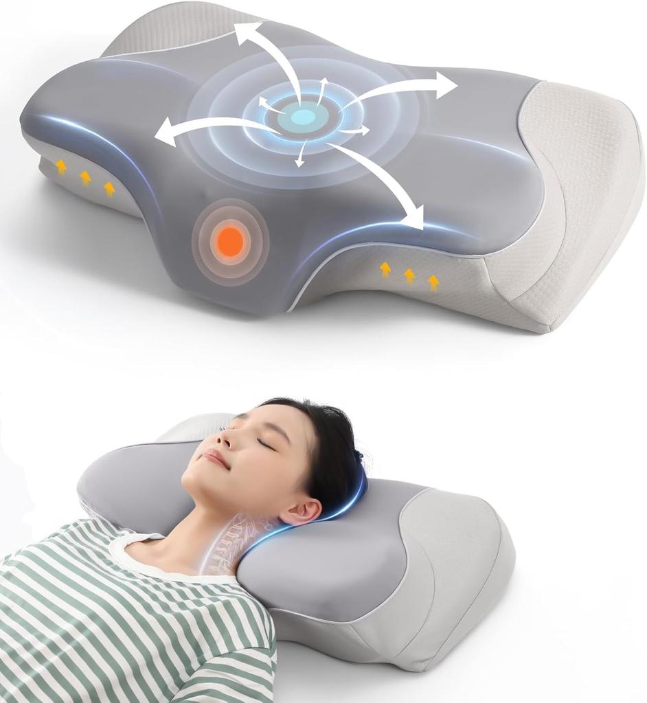 Tillmulya Neck Pain Memory Foam Pillow for a Better Side Adjustable Low or Washable Perfect Birthday or Christmas Gift for or Husband Pillow, Relief,
