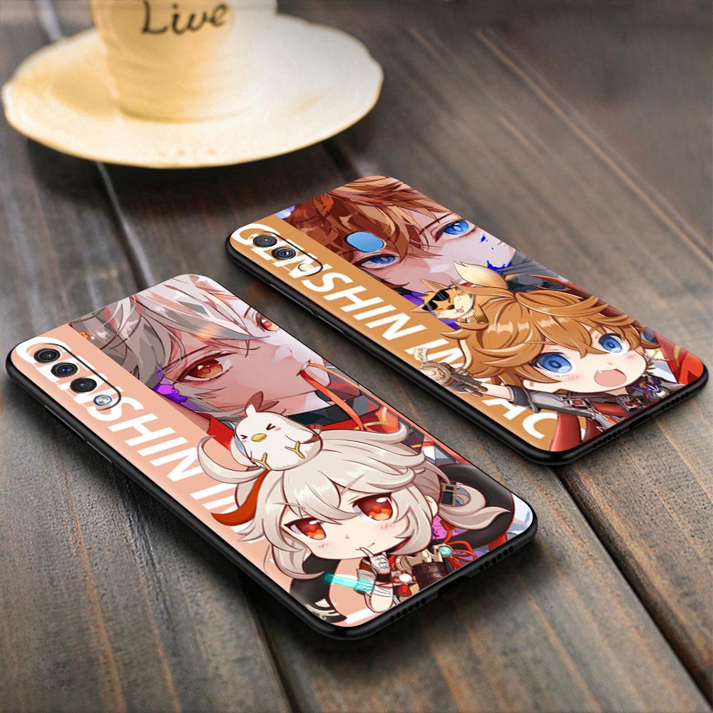 Genshin Impact Game Phone Case For Samsung Galaxy A50 A20e A20s A02s A03 A70 A52 A51 A30 A10 M52 M31 S7 Black Fundas Cover